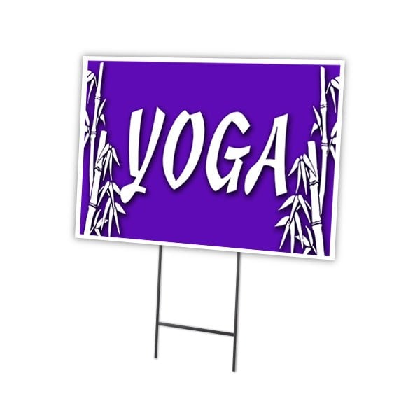 Yoga Yard Sign & Stake outdoor plastic coroplast window, C-1216-DS-Yoga